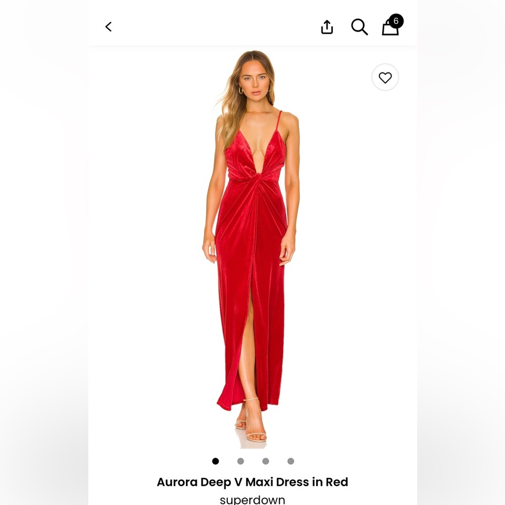 Superdown Aurora Deep V Maxi Dress in Red ❤️